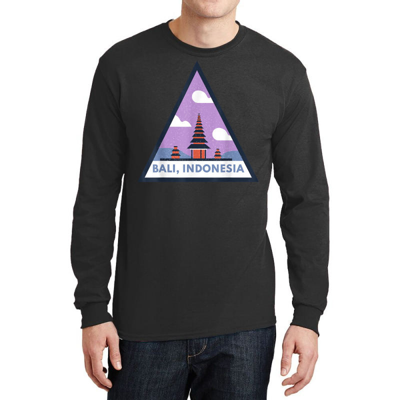 Bali Indonesia Triangular Triangle Building Background T Shirt Long Sleeve Shirts | Artistshot