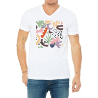 Various Colorful Shapes And Doodle Objects V-neck Tee | Artistshot