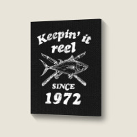 Fishing 50th Birthday Funny Fishings 50 Year Old Portrait Canvas Print | Artistshot