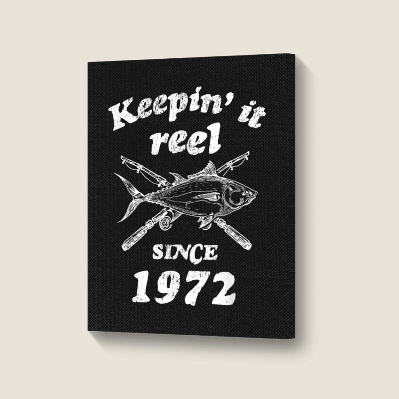 Fishing 50th Birthday Funny Fishings 50 Year Old Portrait Canvas Print | Artistshot