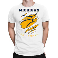 Mi The Wolverine State Distressed Michigan Basketball Hoops T Shirt T-shirt | Artistshot