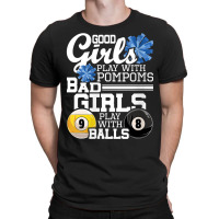 Womens Bad Girls Play With Balls   Funny Pool Billiard Player V Neck T T-shirt | Artistshot