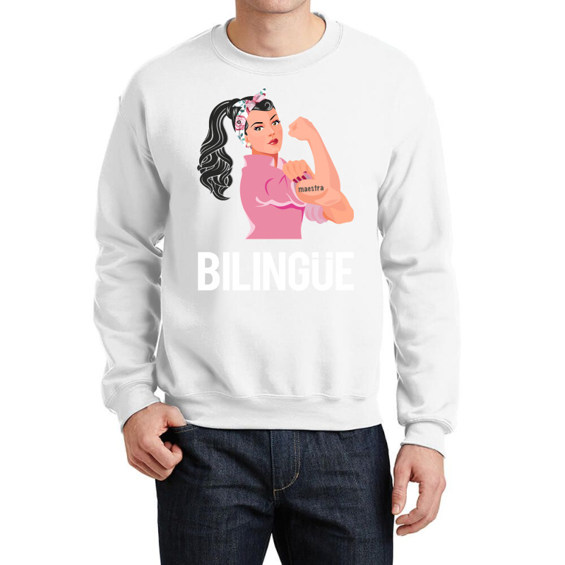 Maestra Bilingue Bilingual Spanish Teacher Long Sleeve T Shirt Crewneck Sweatshirt by HUUY | Artistshot