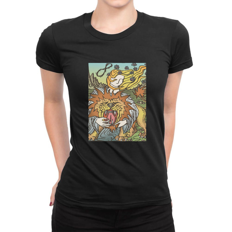 Strength Tarot Ladies Fitted T-Shirt by scottrussell | Artistshot