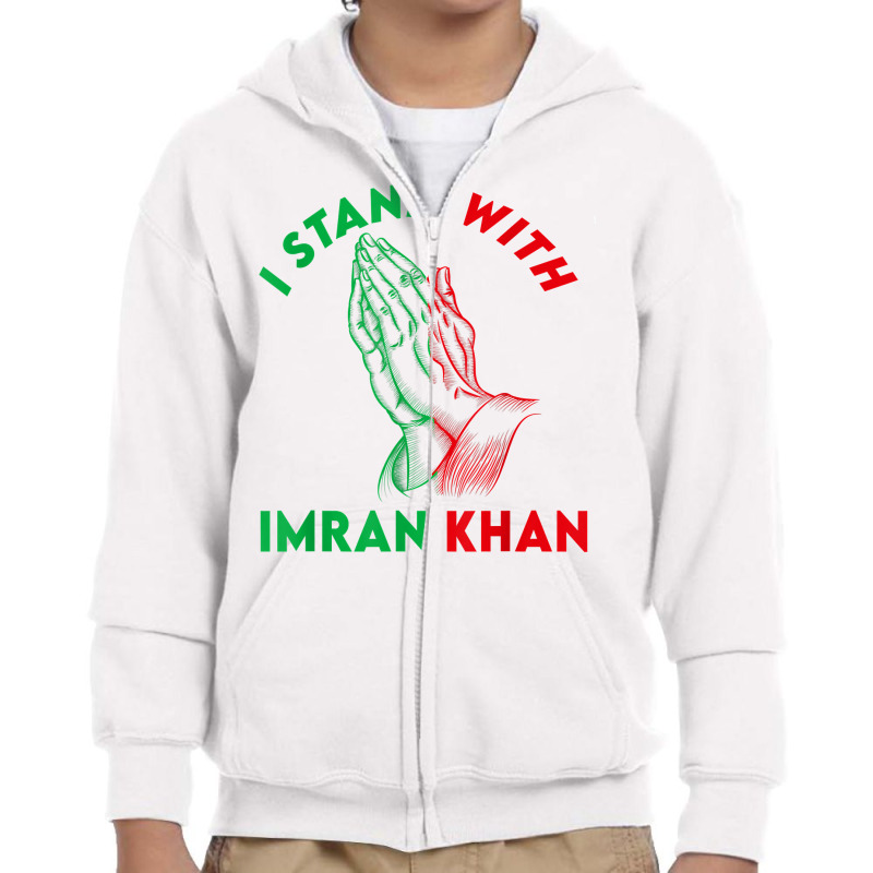 Support I Stand With Imran Khan Pakistani Prime Minister T Shirt Youth Zipper Hoodie by tandonwelters | Artistshot