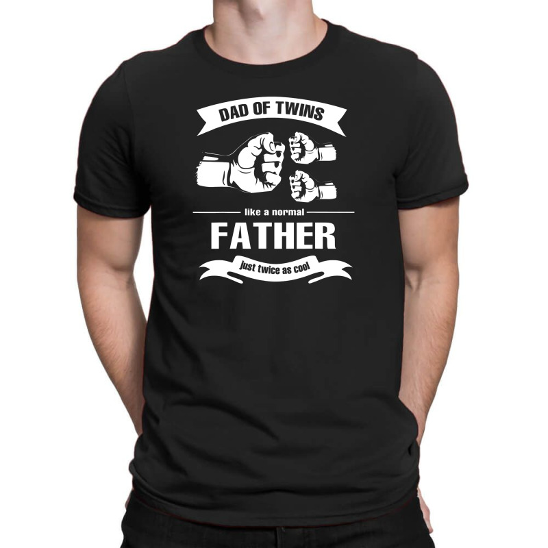 Mens Dad Of Twins 2022 Funny Daddy Father Twice Father's Day T-shirt | Artistshot