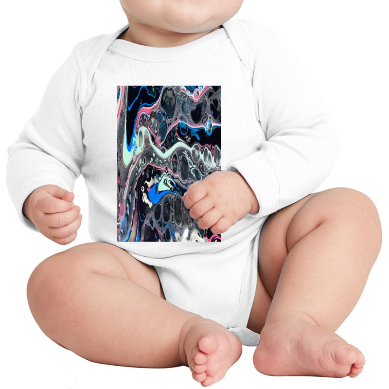 Blue Abstract Art Long Sleeve Baby Bodysuit | Artistshot