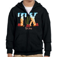 Texas Cactus Youth Zipper Hoodie | Artistshot