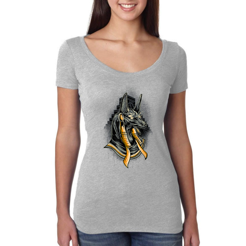 Egyptian God Anubis, Egypt Hieroglyph Pyramid T Shirt Women's Triblend Scoop T-shirt by manviwadlington | Artistshot