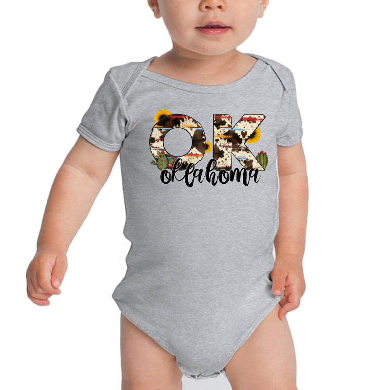 Oklahoma State Cowhide Serape Cactus Baby Bodysuit by RanaPortraitStore | Artistshot