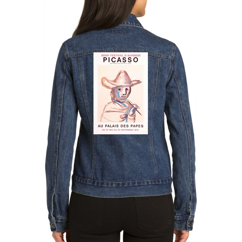 Festival Davignon Palais Des Papes Pablo Picasso Ladies Denim Jacket by scottrussell | Artistshot