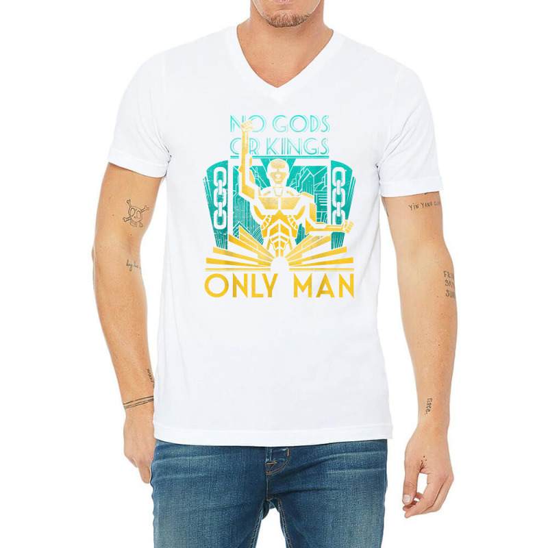 Objectivist Atheist Libertarian No Gods Or Kings Only Man T Shirt V-neck Tee | Artistshot