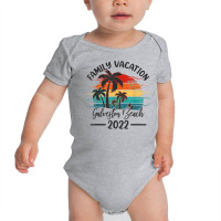 Retro Sunset Vintage Family Vacation 2022 Galveston Beach T Shirt Baby Bodysuit | Artistshot