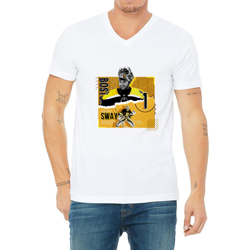 Jeremy Swayman Hockey V-Neck Tee by liburdowu | Artistshot