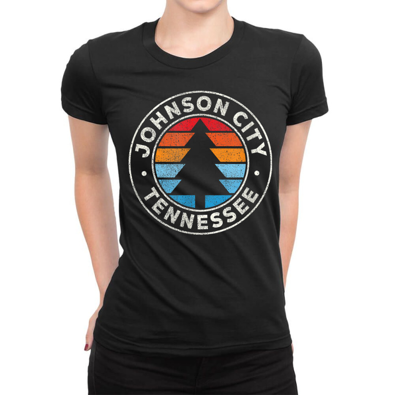 Johnson City Tennessee Tn Vintage Graphic Retro 70s T Shirt Ladies Fitted T-Shirt by harmanyuan | Artistshot