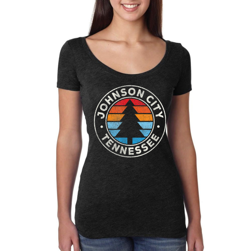 Johnson City Tennessee Tn Vintage Graphic Retro 70s T Shirt Women's Triblend Scoop T-shirt by harmanyuan | Artistshot