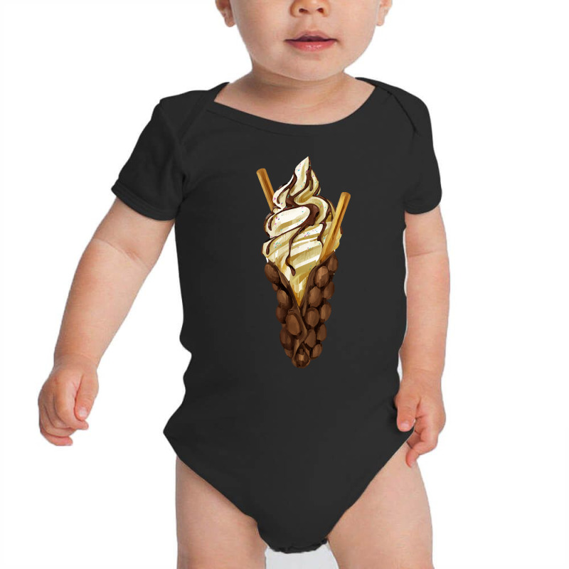 Bubble Waffle Ice Cream T  Shirt Egg Bubble Chocolate Waffle Vanilla I Baby Bodysuit by salesmanhuh | Artistshot