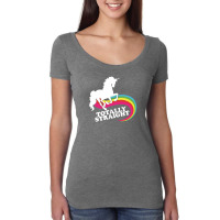 Totally Straight Funny Rainbow Unicorn Women's Triblend Scoop T-shirt | Artistshot