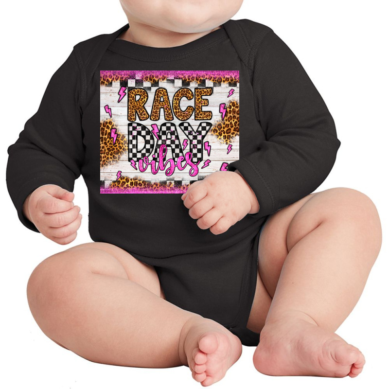 Race Day Vibes Long Sleeve Baby Bodysuit by Artiststas | Artistshot