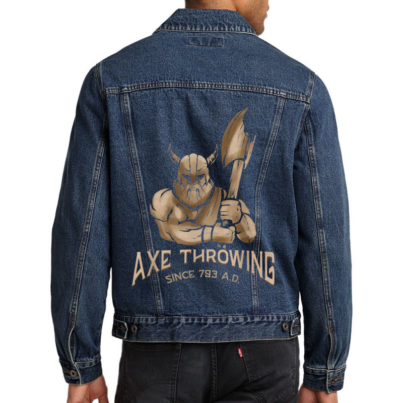 Lumberjack Axe Throwing Since 793 Ad Hatchet & Axe Throwing Men Denim Jacket | Artistshot