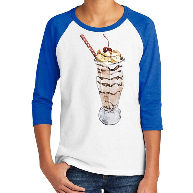 Chocolate Banana Vanilla Sundae T  Shirt Banana Chocolate Milkshake Wi Youth 3/4 Sleeve by salesmanhuh | Artistshot