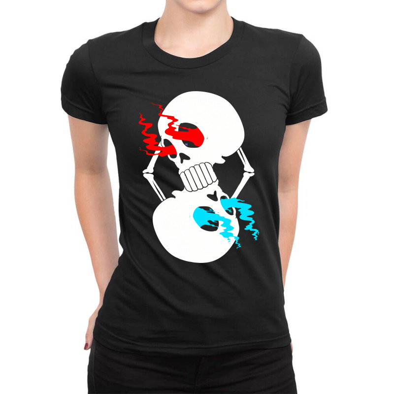 Infinity Skull Ladies Fitted T-Shirt by marla_arts | Artistshot