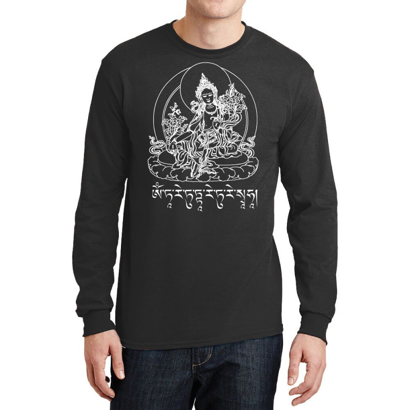 Buddha Green Tara Mantra Tibetan Buddhism Vajrayana T Shirt Long Sleeve Shirts by valerietaverna | Artistshot