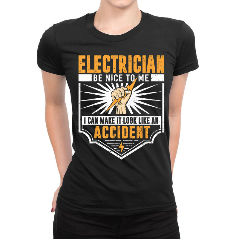 Funny Electrician Art Men Women Work Electrical Engineer T Shirt Ladies Fitted T-Shirt by valerietaverna | Artistshot