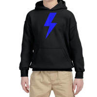 Awesome Retro Distressed Front & Back Blue Lightning Bolt T Shirt Youth Hoodie | Artistshot