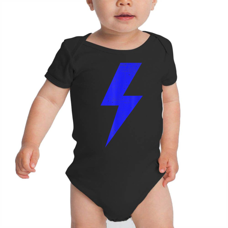 Awesome Retro Distressed Front & Back Blue Lightning Bolt T Shirt Baby Bodysuit by farronpoppo | Artistshot