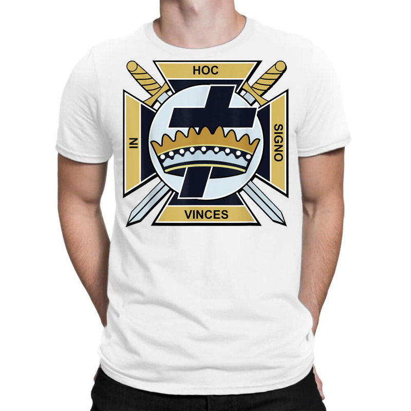 Mens Knights Templar Masonic T Shirt York Rite Tee Gold Crusader T-shirt | Artistshot