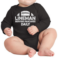 Mens Lineman Serving Pancakes Daily Football Offensive Lineman T Shirt Long Sleeve Baby Bodysuit | Artistshot