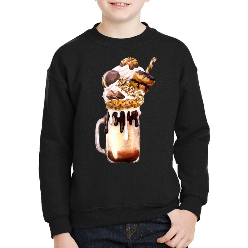 Chocolate Vanilla Milkshake T  Shirt Caramel Overshake Topped With Pop Youth Sweatshirt by salesmanhuh | Artistshot