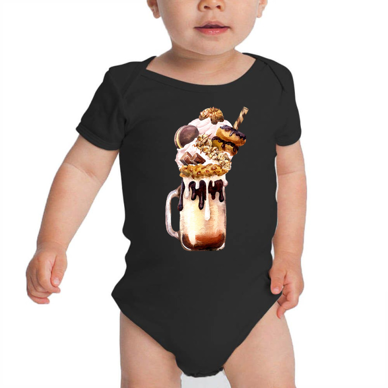 Chocolate Vanilla Milkshake T  Shirt Caramel Overshake Topped With Pop Baby Bodysuit by salesmanhuh | Artistshot