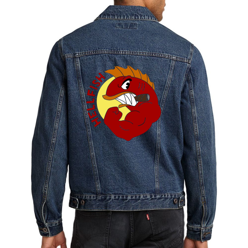 The Flying Hellfish Men Denim Jacket | Artistshot