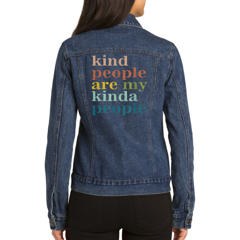 Kind People Are My Kinda People Kindness Ladies Denim Jacket by jarangmakeup | Artistshot