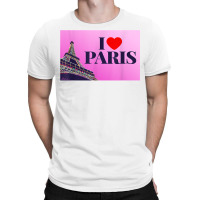 I Love Paris, Lovely Paris France Eiffel Tower Illustration T Shirt T-shirt | Artistshot