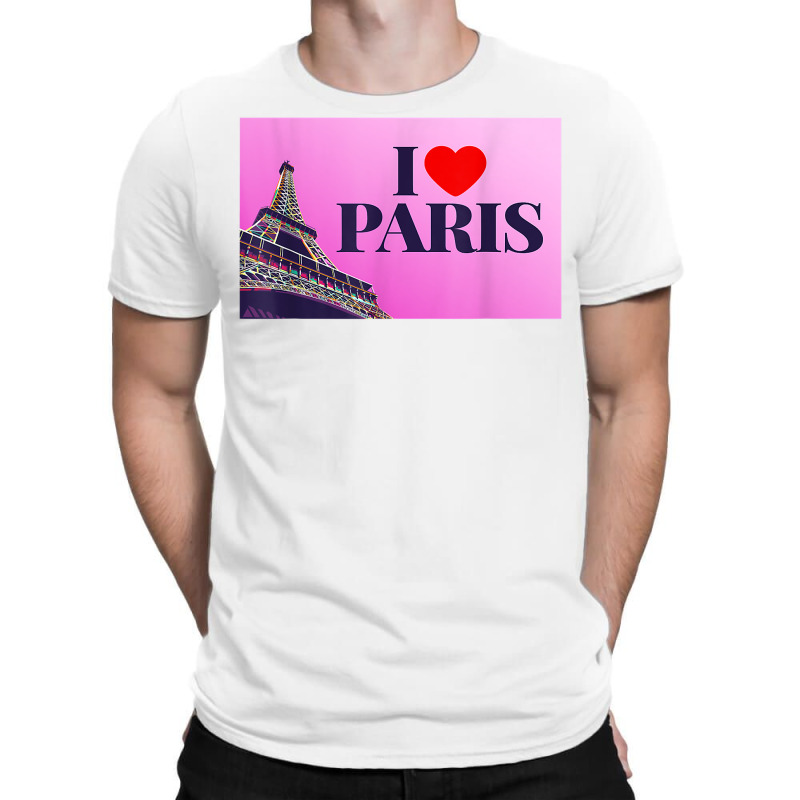 I Love Paris, Lovely Paris France Eiffel Tower Illustration T Shirt T-Shirt by kasaqcsegurc | Artistshot