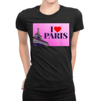 I Love Paris, Lovely Paris France Eiffel Tower Illustration T Shirt Ladies Fitted T-shirt | Artistshot