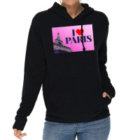 I Love Paris, Lovely Paris France Eiffel Tower Illustration T Shirt Lightweight Hoodie | Artistshot