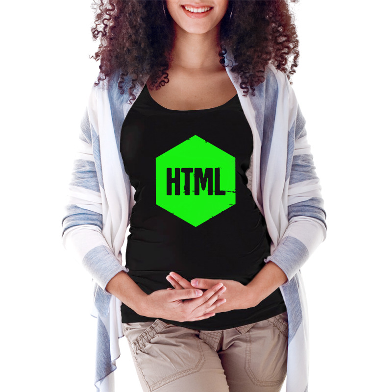 Retro Html Programming Language Icon1 01 Maternity Scoop Neck T-shirt by yoyoh | Artistshot