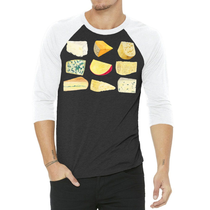 Different Types Of Cheese T  Shirt Cheese Set T  Shirt 3/4 Sleeve Shirt by salesmanhuh | Artistshot