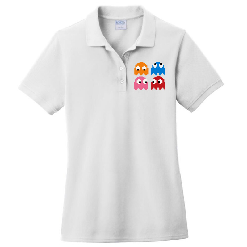 Pacman Ghosts Cool Retro 80s Ladies Polo Shirt by wongnyleneh | Artistshot