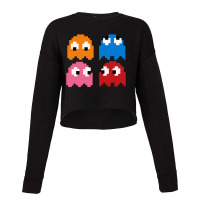 Pacman Ghosts Cool Retro 80s Cropped Sweater | Artistshot