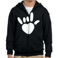 Asl Love Sign American Sign Language Deaf Awareness Heart T Shirt Youth Zipper Hoodie | Artistshot