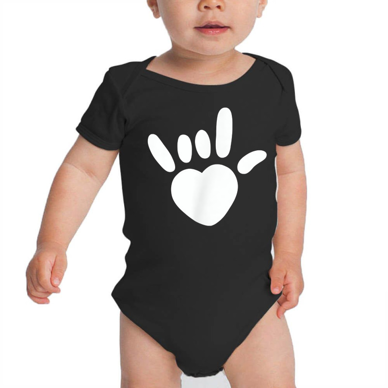 Asl Love Sign American Sign Language Deaf Awareness Heart T Shirt Baby Bodysuit by franceskagilland | Artistshot