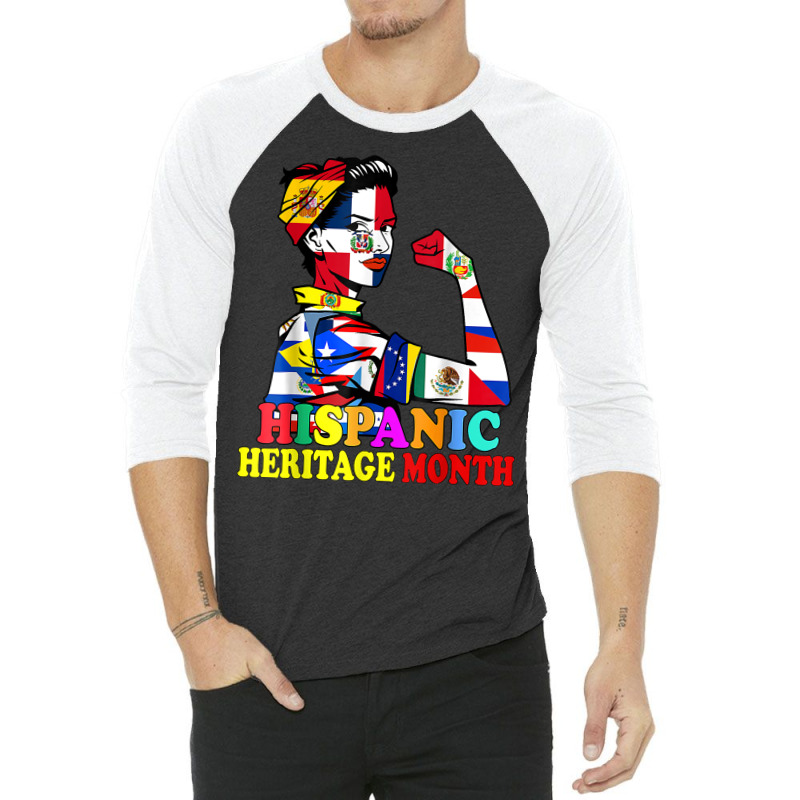 National Hispanic Heritage Month Proud Dominica Latino Women T Shirt 3/4 Sleeve Shirt by belewomritans | Artistshot