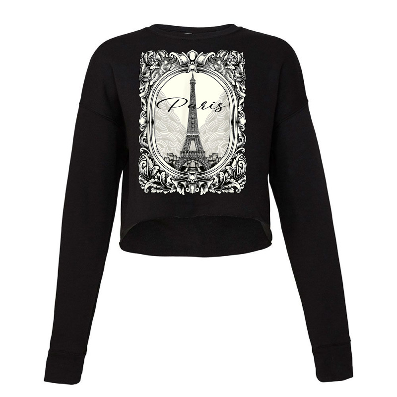 Lovely Vintage Retro Paris France Eiffel Tower Illustration T Shirt Cropped Sweater by kasaqcsegurc | Artistshot