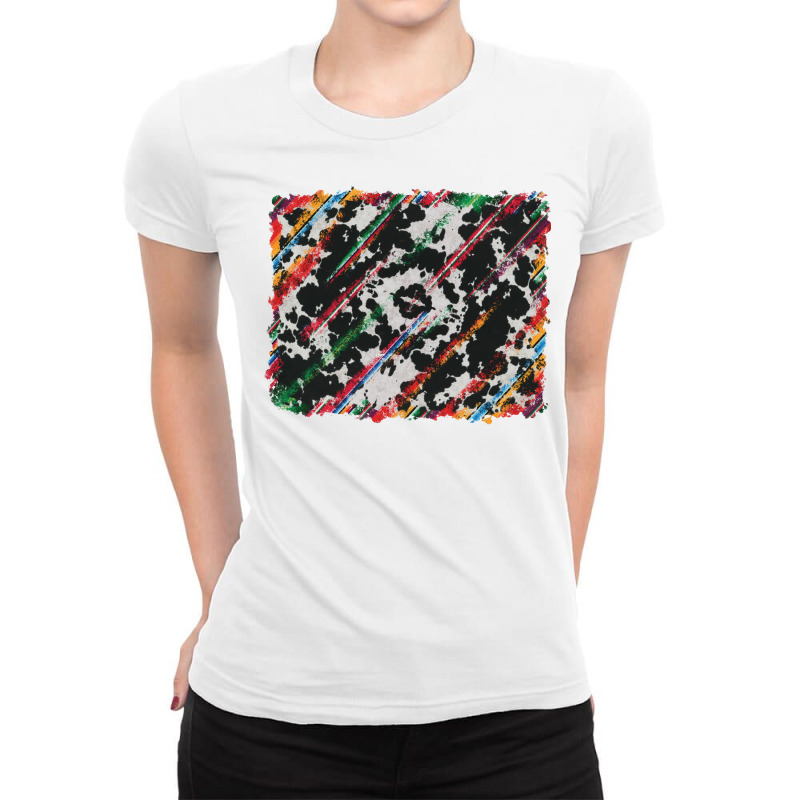 Cowhide And Serape Background Ladies Fitted T-shirt | Artistshot