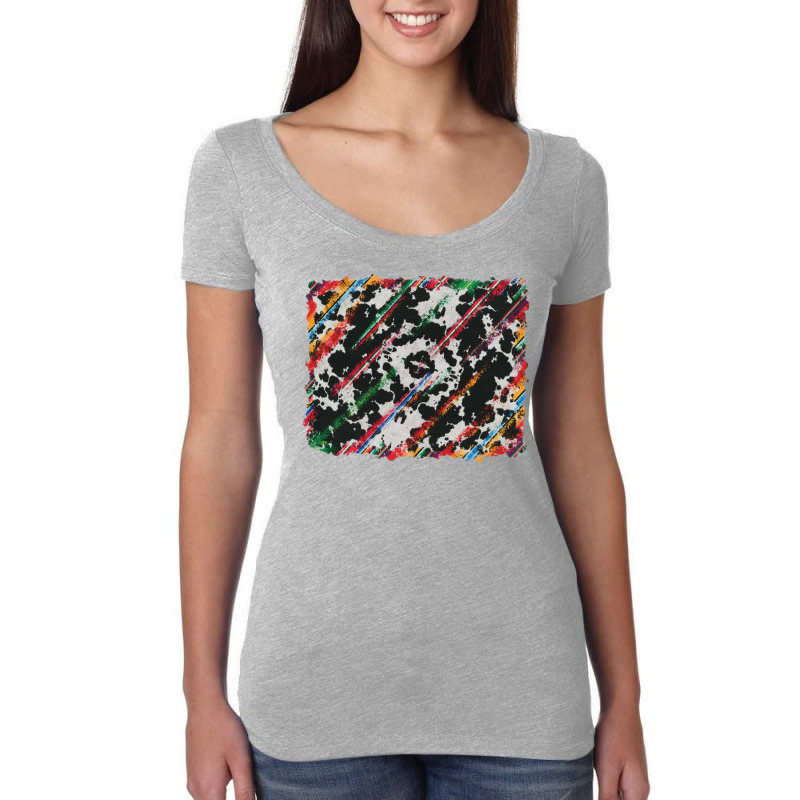 Cowhide And Serape Background Women's Triblend Scoop T-shirt | Artistshot